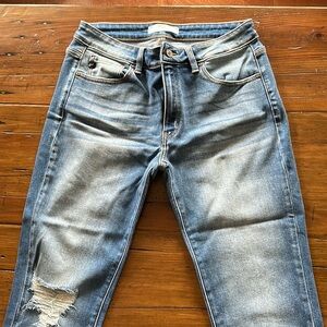KANCAN USA mid rise ankle skinny blue jeans